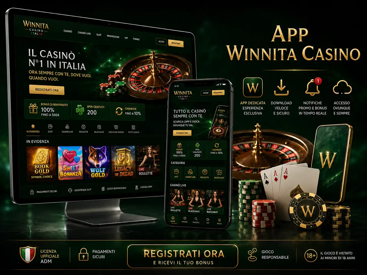 Versione Mobile di Winnita Casino